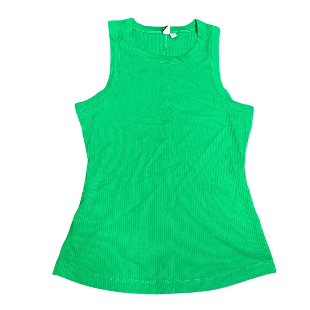 & Other Stories Green Ribbed Tank Top Los Angeles Atelier Sleeveless Small